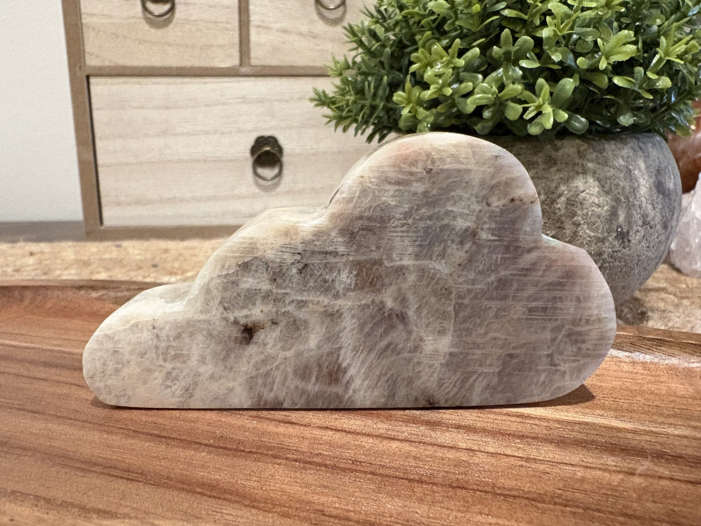 Moonstone Cloud Carving - 124 grams