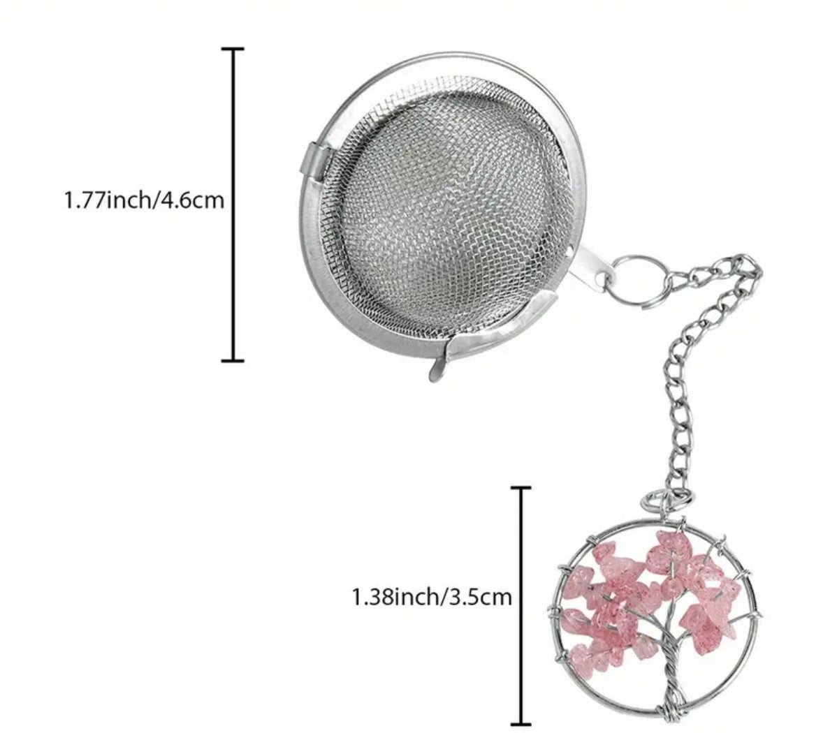 Tea Diffuser - Tree Style Rose Quartz