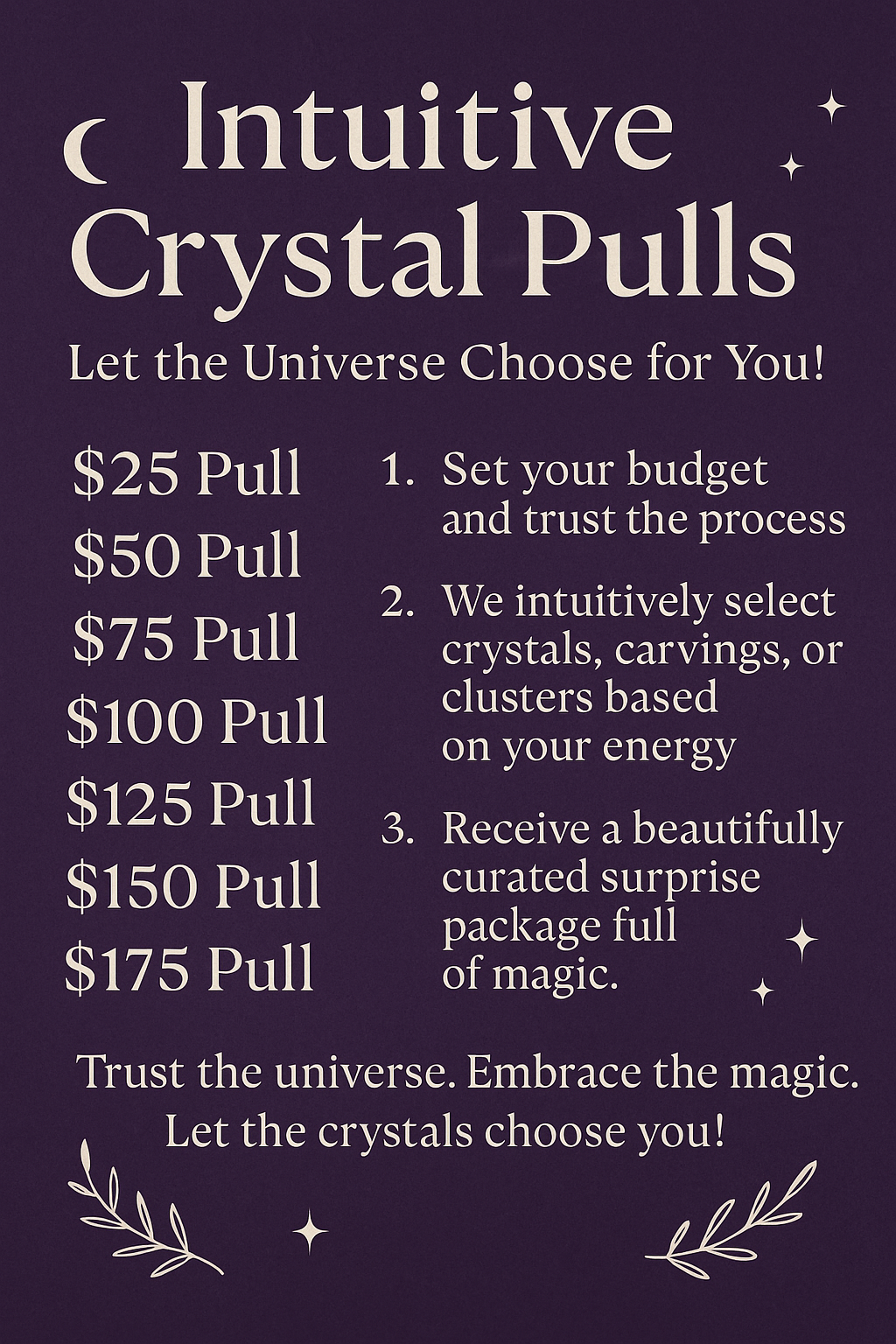 Intuitive Crystal Order - Choose your value
