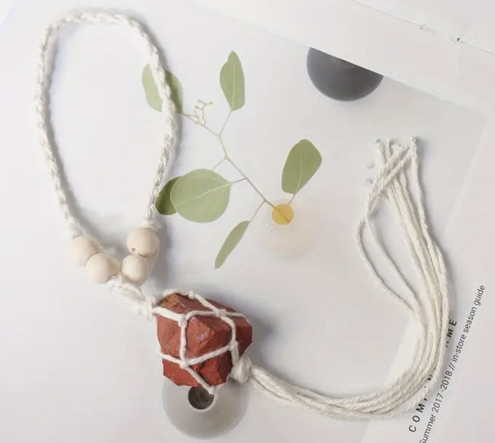 Car Hanger with Raw Specimen - Variety of Crystals Available