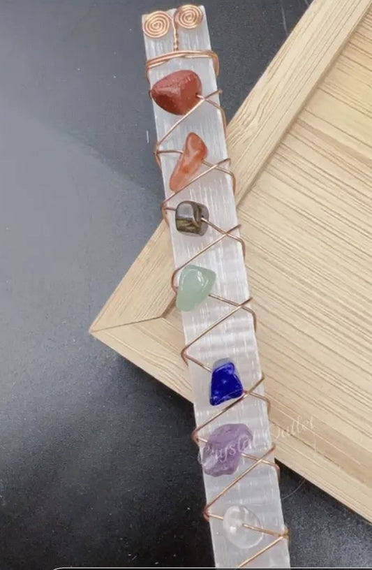 Chakra Selenite Stick