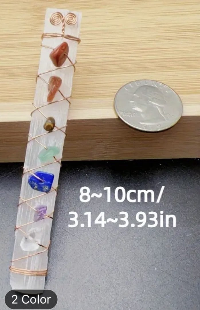 Chakra Selenite Stick