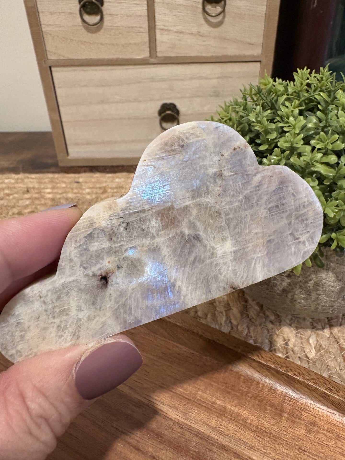 Moonstone Cloud Carving - 124 grams