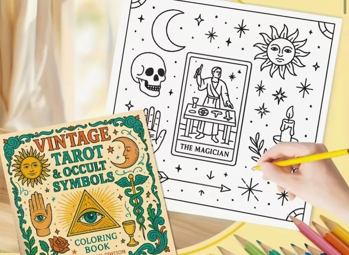 Colouring Book - Vintage Tarot & Occult Symbols