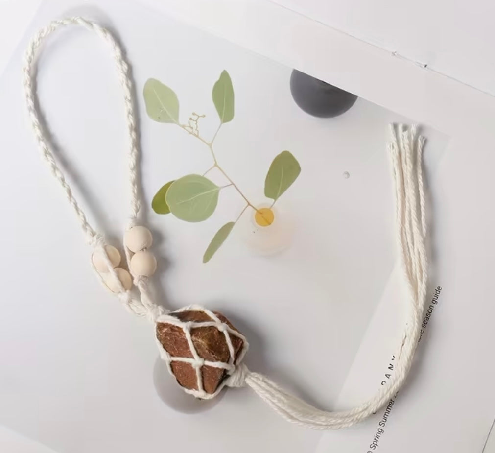 Car Hanger with Raw Specimen - Variety of Crystals Available