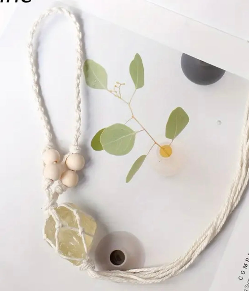 Car Hanger with Raw Specimen - Variety of Crystals Available