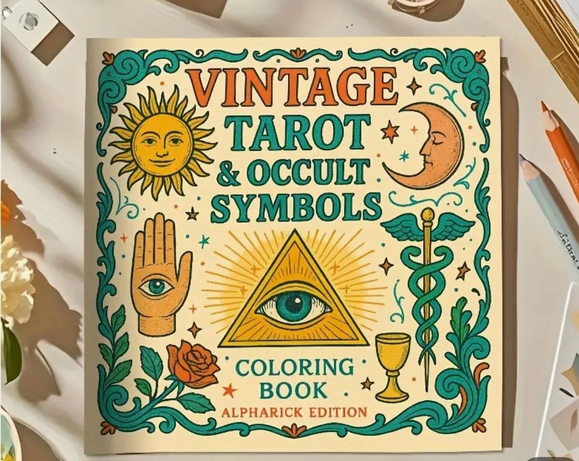 Colouring Book - Vintage Tarot & Occult Symbols