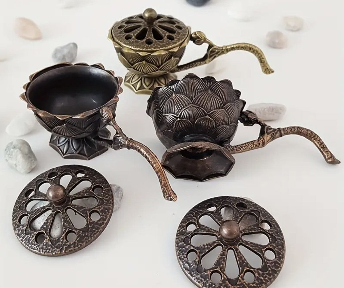 Handheld Lotus Incense Holder - two varieties available