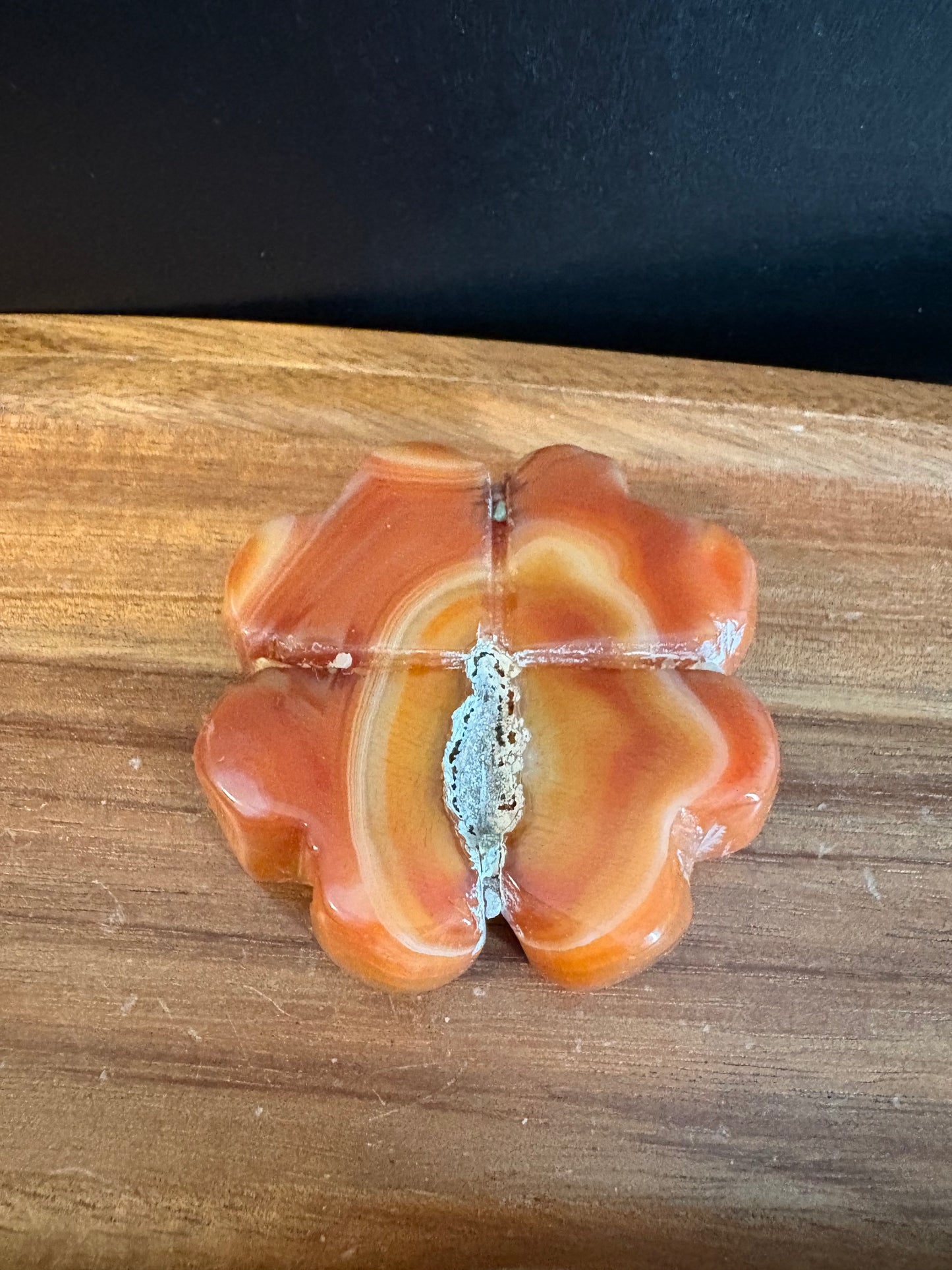 Carnelian Four Leaf Clovers