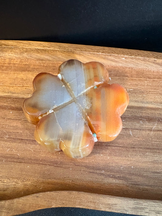 Carnelian Four Leaf Clovers