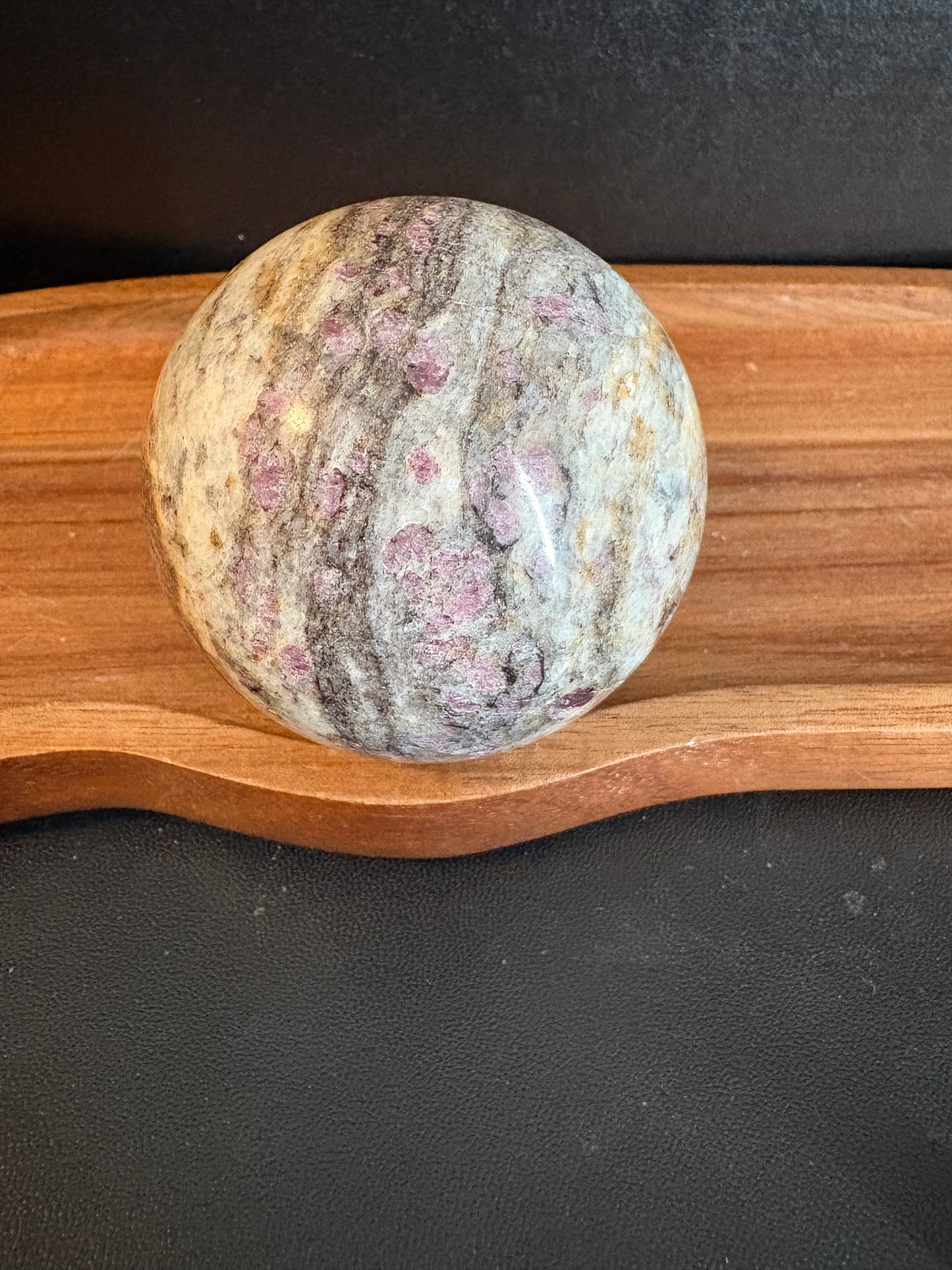 Lepidolite in Quartz Sphere – 233 g