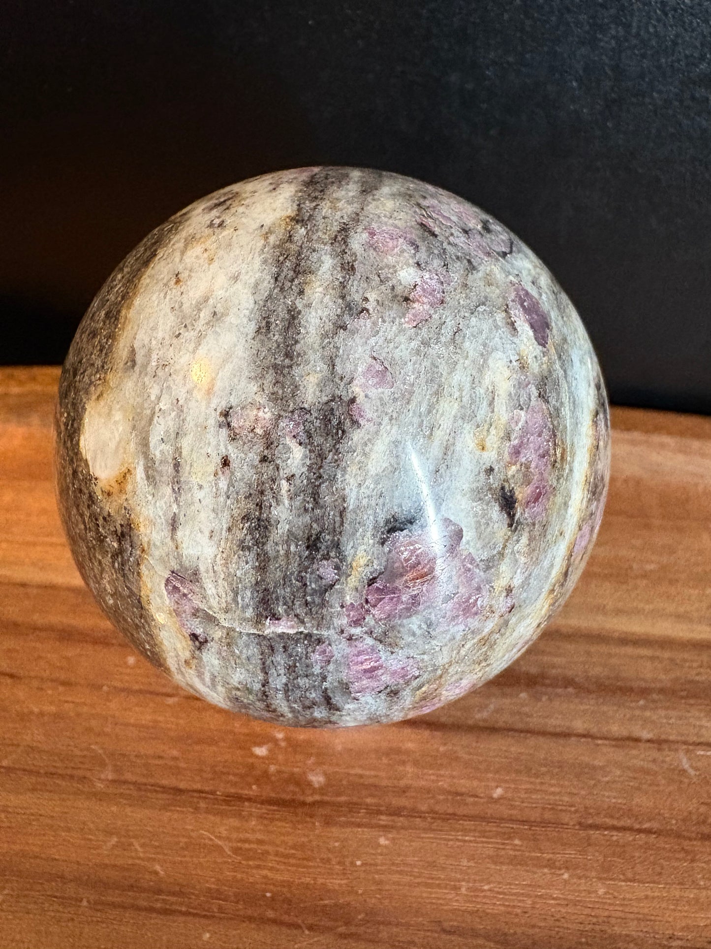 Lepidolite in Quartz Sphere – 233 g