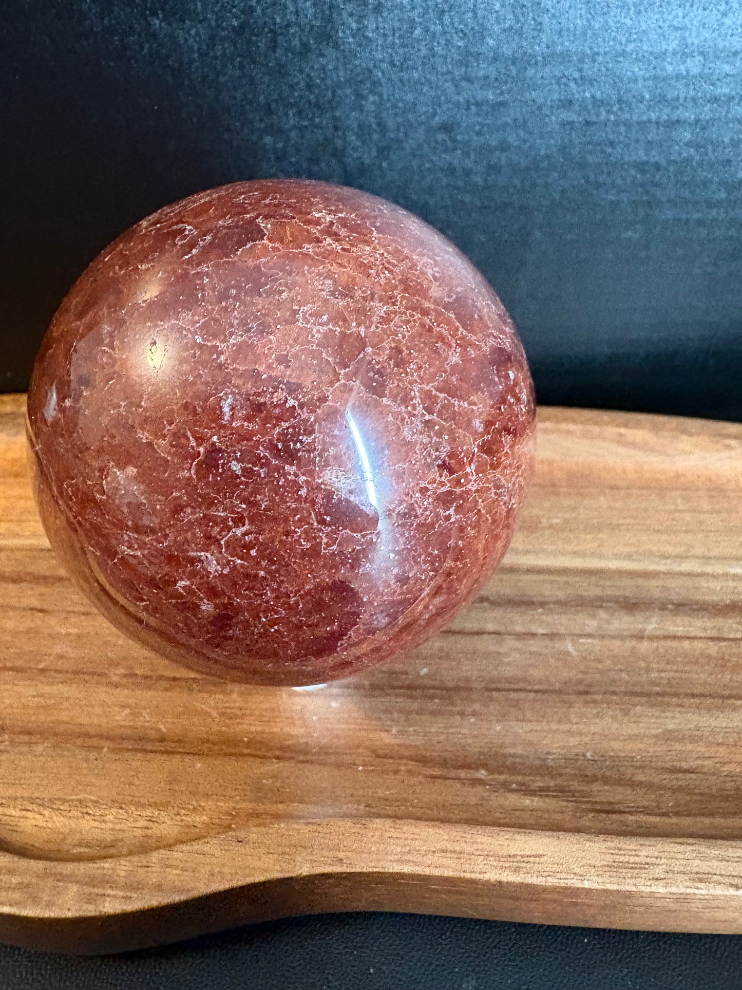 Strawberry Quartz Sphere – 314 g 🍓✨