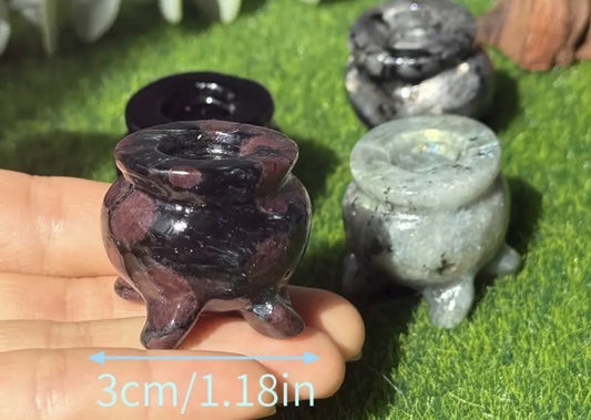 Crystal Cauldron Carving - Variety of Crystals Available