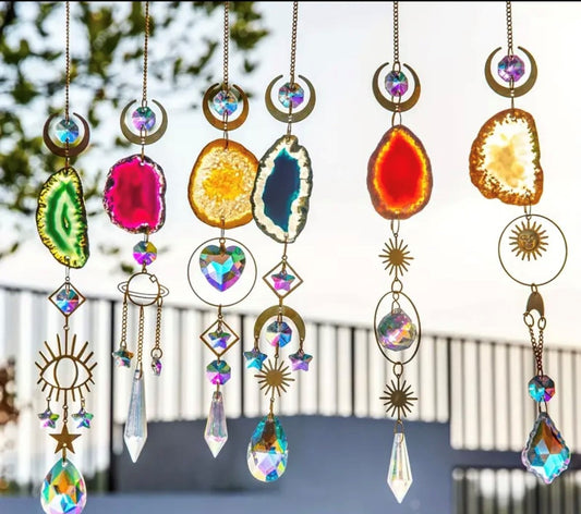 Suncatcher - Natural Agate Slice Style