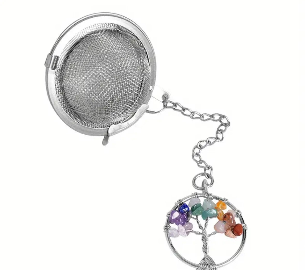 Tea Diffuser - Tree Style Chakra Crystals