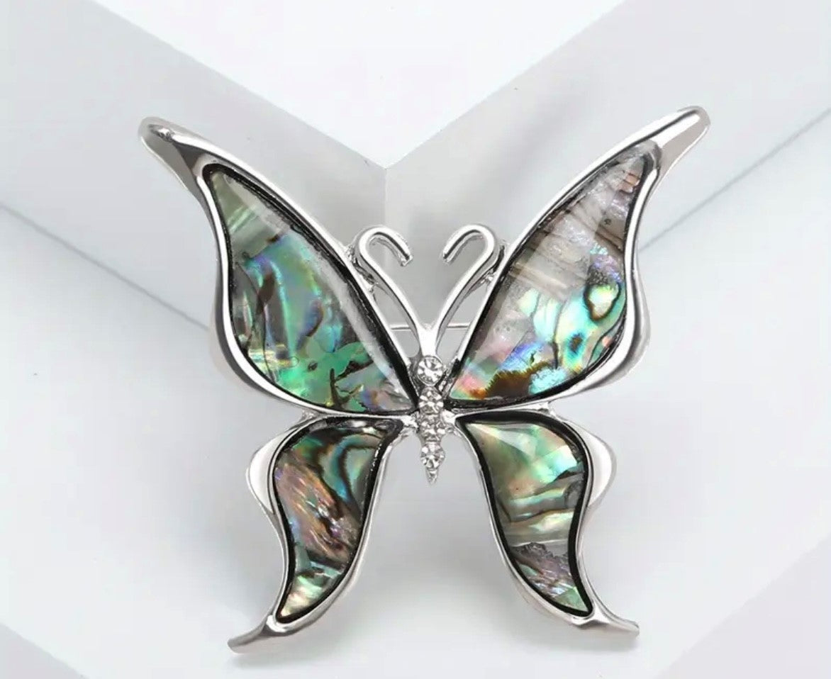 Brooch - Abalone butterfly