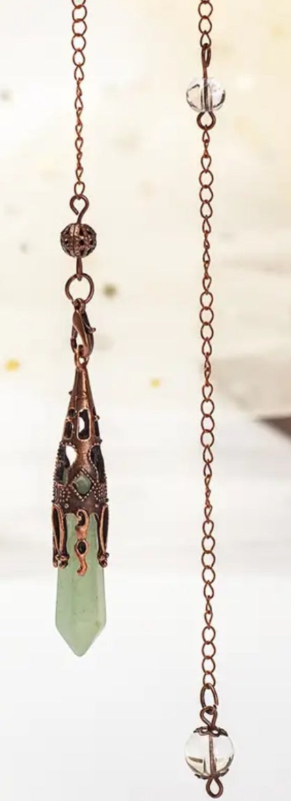 Antique Style Filigree Crystal Pendulums - Variety of Crystals Available
