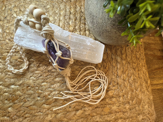 Car Hanger with Raw Specimen - Variety of Crystals Available