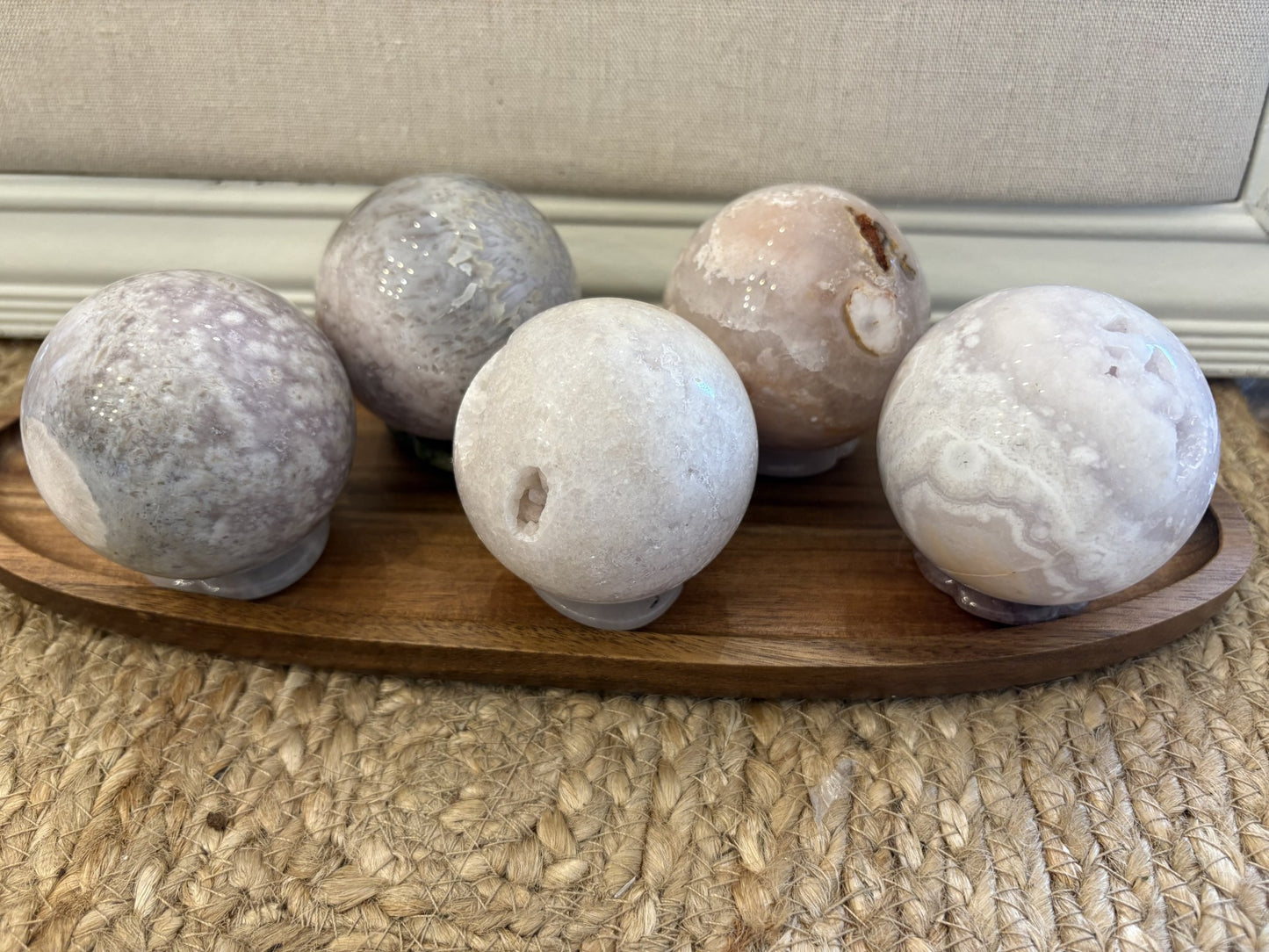 Flower Agate Spheres