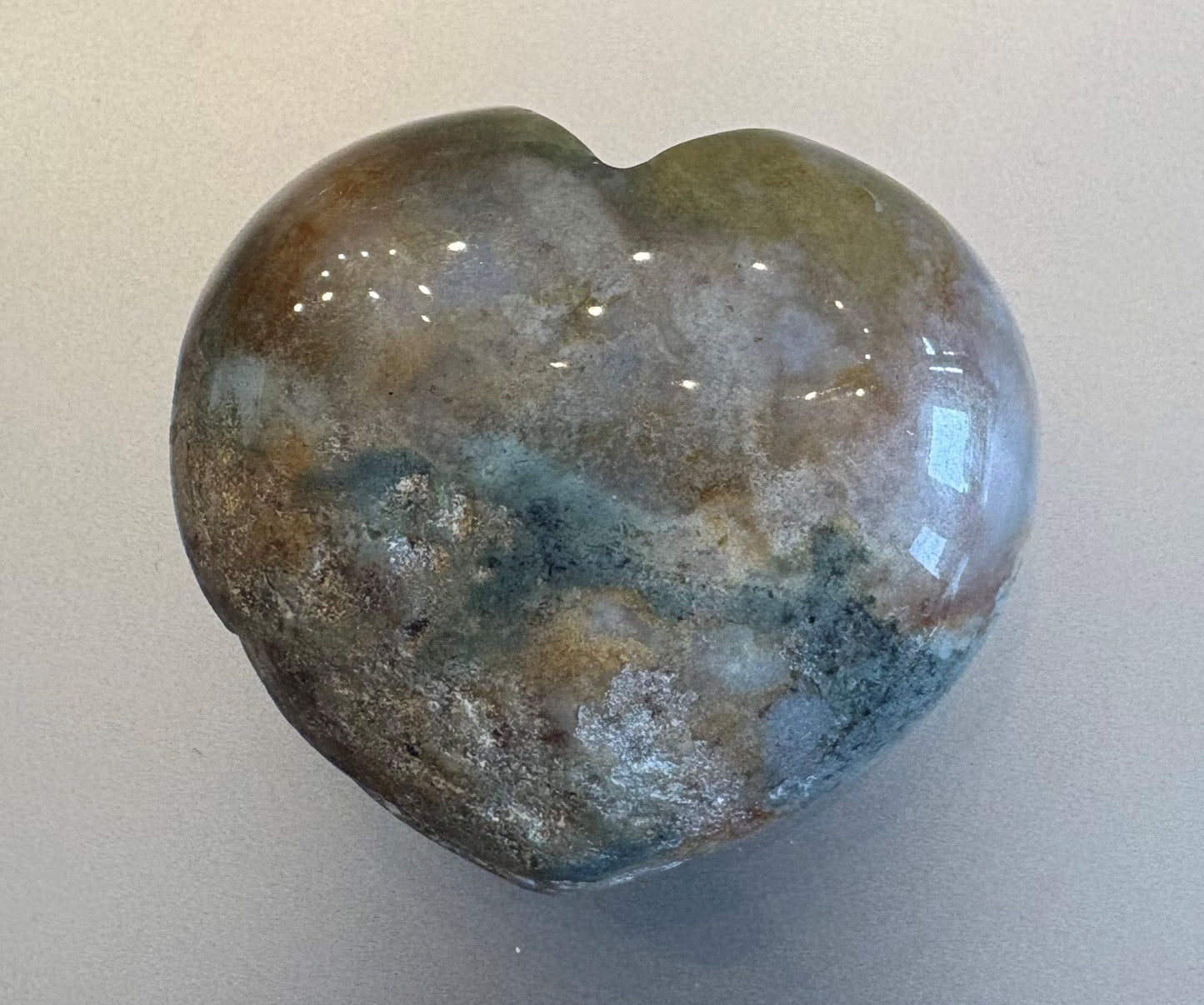Moss Agate Heart 65g - Abundance, Growth & Emotional Healing