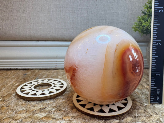 Carnelian Agate Sphere - Ignite Passion, Confidence & Creativity