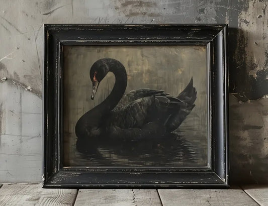 Black Swan Print on Canvas