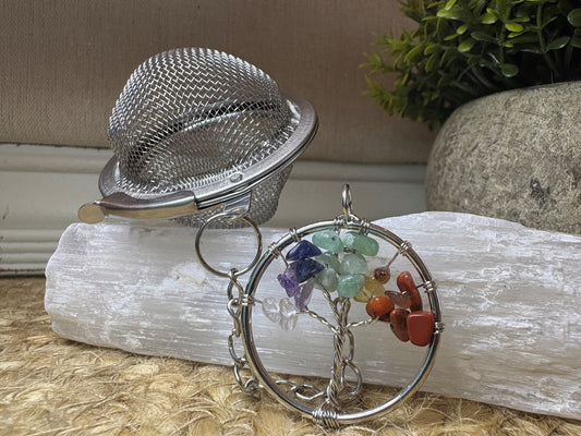 Tea Diffuser - Tree Style Chakra Crystals