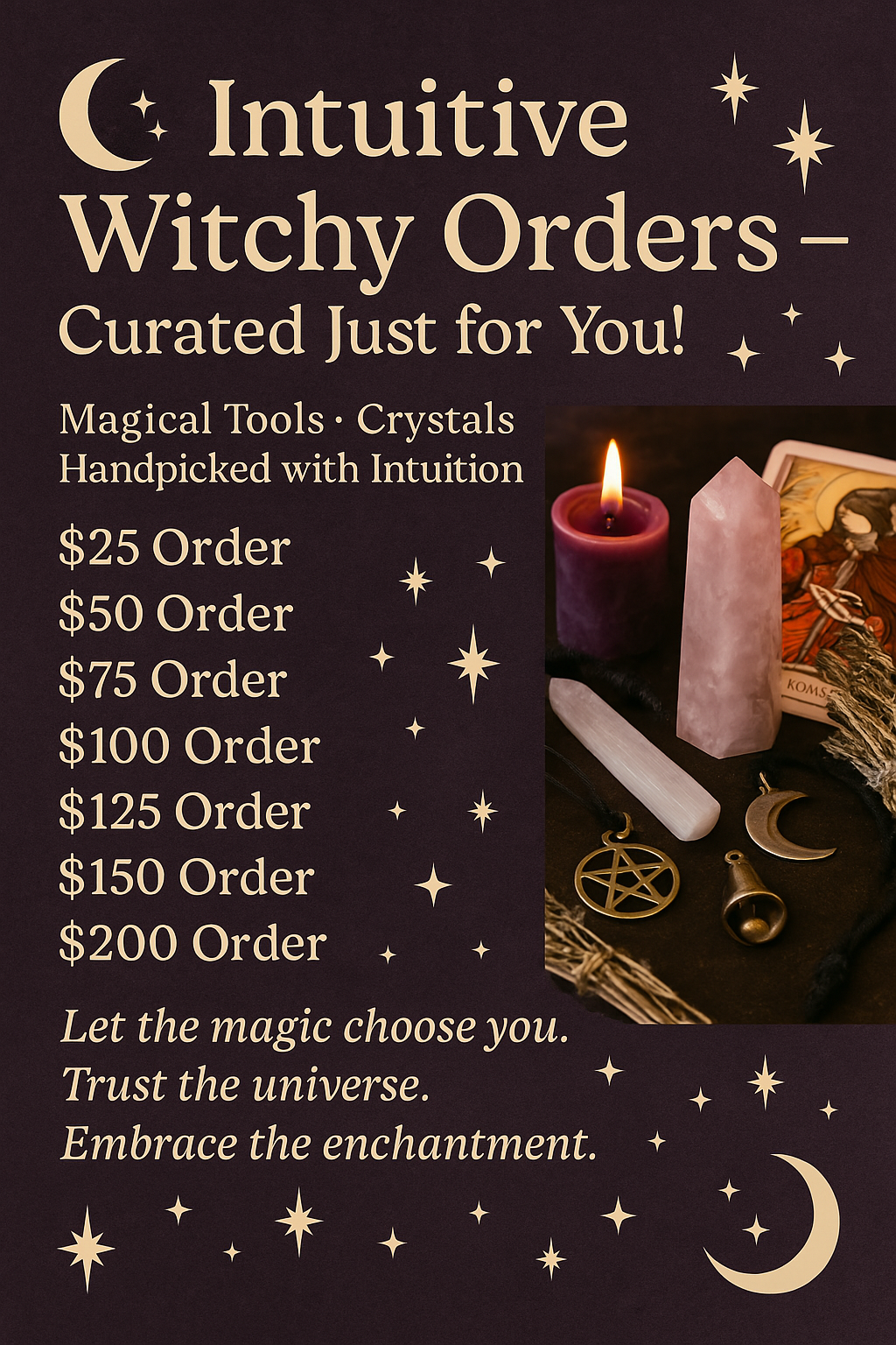 Intuitive Witchy Orders - Different Values Available